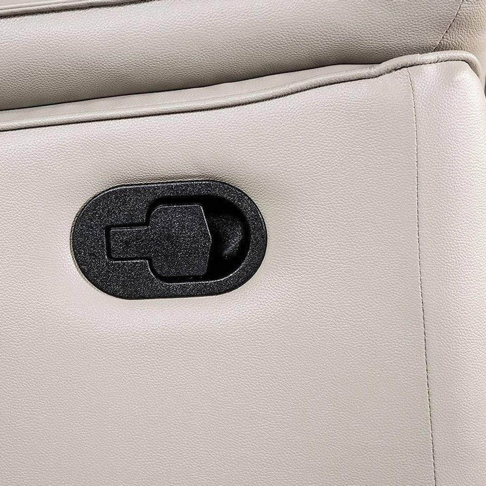 Lenne Loveseat | Taupe Gray Faux Leather | Manual Recliner | 63’’ BM340297