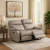 Lenne Loveseat | Taupe Gray Faux Leather | Manual Recliner | 63"