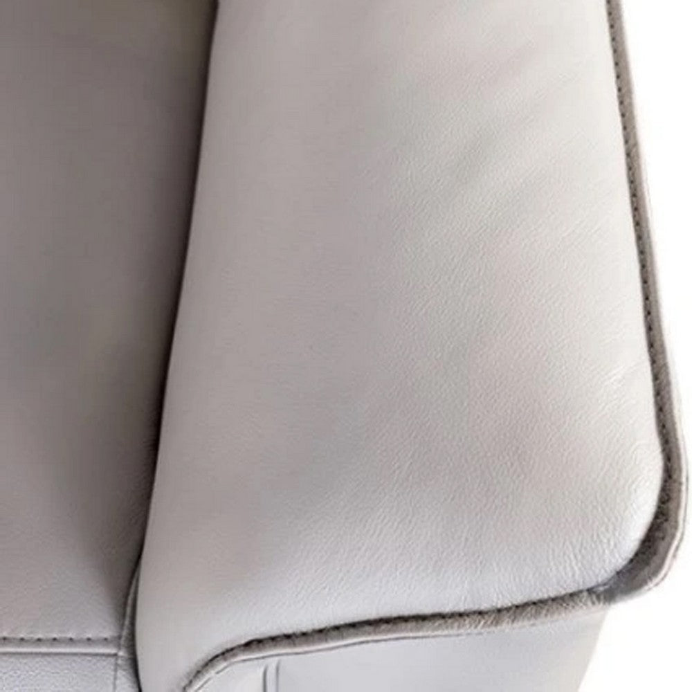 Lenne Sofa | Taupe Gray Faux Leather | Manual Reclining Mechanism | 86’’ BM340298