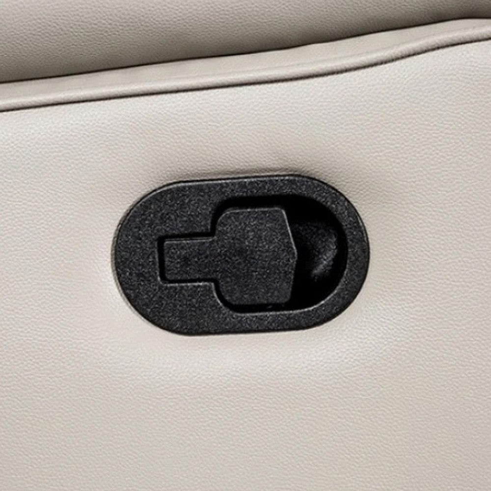 Lenne Sofa | Taupe Gray Faux Leather | Manual Reclining Mechanism | 86’’ BM340298