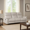 Lenne Sofa | Taupe Gray Faux Leather | Manual Reclining Mechanism | 86"