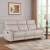 Lenne Sofa | Taupe Gray Faux Leather | Manual Reclining Mechanism | 86"