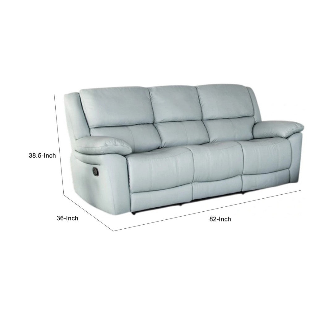 Larus Sofa | Manual Reclining Mechanism | Blue Faux Leather | 82’’ BM340299