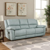 Larus Sofa | Manual Reclining Mechanism | Blue Faux Leather | 82"