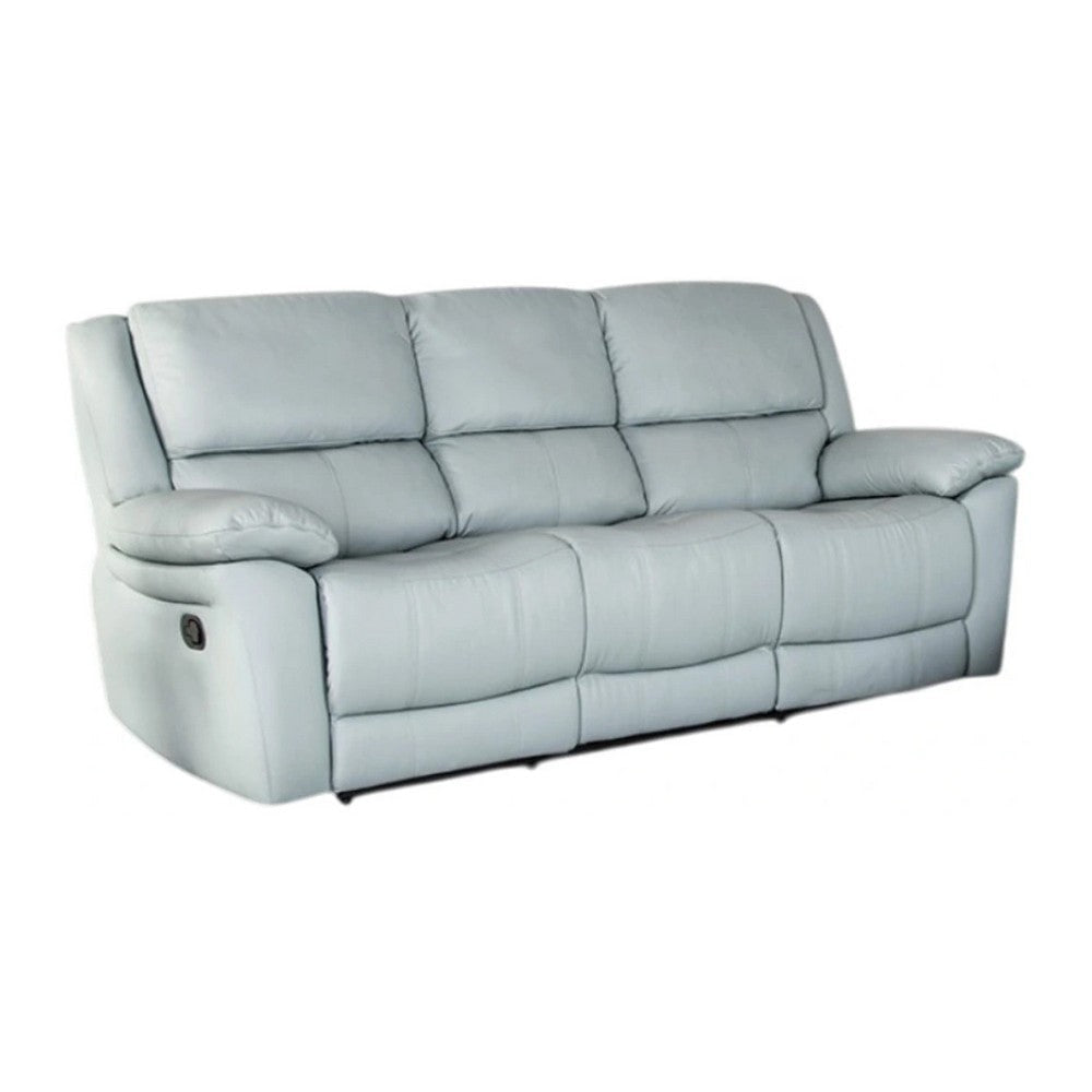Larus Sofa | Manual Reclining Mechanism | Blue Faux Leather | 82"