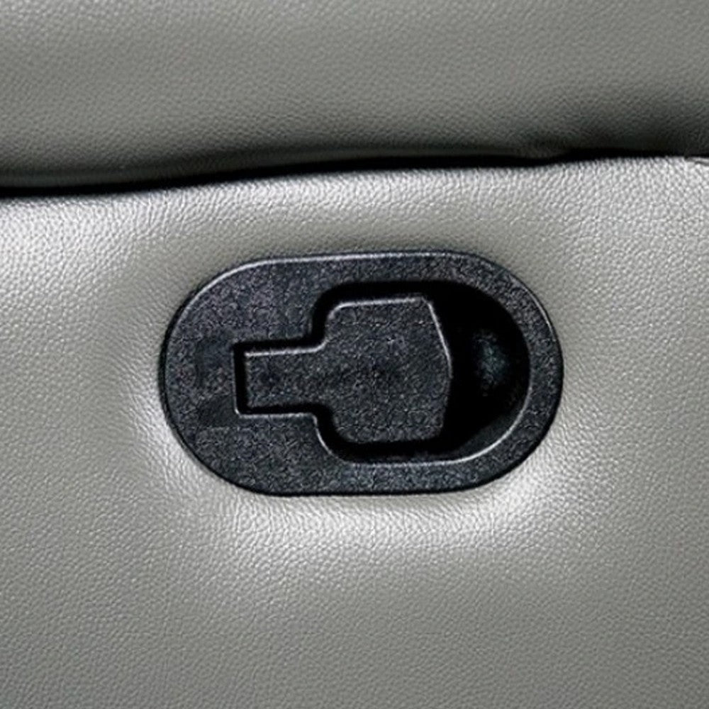 Larus Sofa | Manual Reclining Mechanism | Dark Gray Faux Leather | 82’’ BM340300