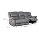 Larus Sofa | Manual Reclining Mechanism | Dark Gray Faux Leather | 82’’ BM340300