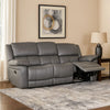 Larus Sofa | Manual Reclining Mechanism | Dark Gray Faux Leather | 82"