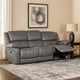 Larus Sofa | Manual Reclining Mechanism | Dark Gray Faux Leather | 82"
