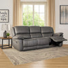 Larus Sofa | Manual Reclining Mechanism | Dark Gray Faux Leather | 82"