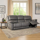 Larus Sofa | Manual Reclining Mechanism | Dark Gray Faux Leather | 82"