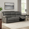 Larus Sofa | Manual Reclining Mechanism | Dark Gray Faux Leather | 82"