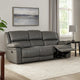 Larus Sofa | Manual Reclining Mechanism | Dark Gray Faux Leather | 82"