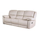 Larus Sofa | Manual Reclining Mechanism | Off White Faux Leather | 82’’ BM340301