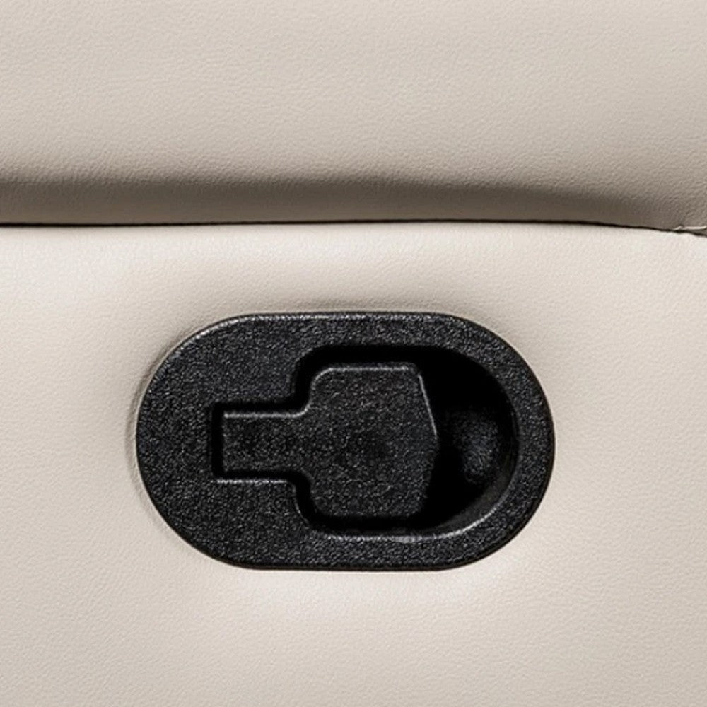 Larus Sofa | Manual Reclining Mechanism | Off White Faux Leather | 82’’ BM340301