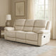 Larus Sofa | Manual Reclining Mechanism | Off White Faux Leather | 82"
