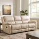 Larus Sofa | Manual Reclining Mechanism | Off White Faux Leather | 82"