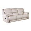 Larus Sofa | Manual Reclining Mechanism | Off White Faux Leather | 82"