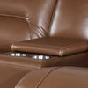 Teren Power Recliner Loveseat | 63’’ | Brown Grain Leather | Cupholders BM340302