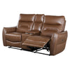 Teren Power Recliner Loveseat | 63" | Brown Grain Leather | Cupholders