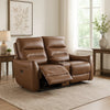 Teren Power Recliner Loveseat | 63" | Brown Grain Leather | Cupholders