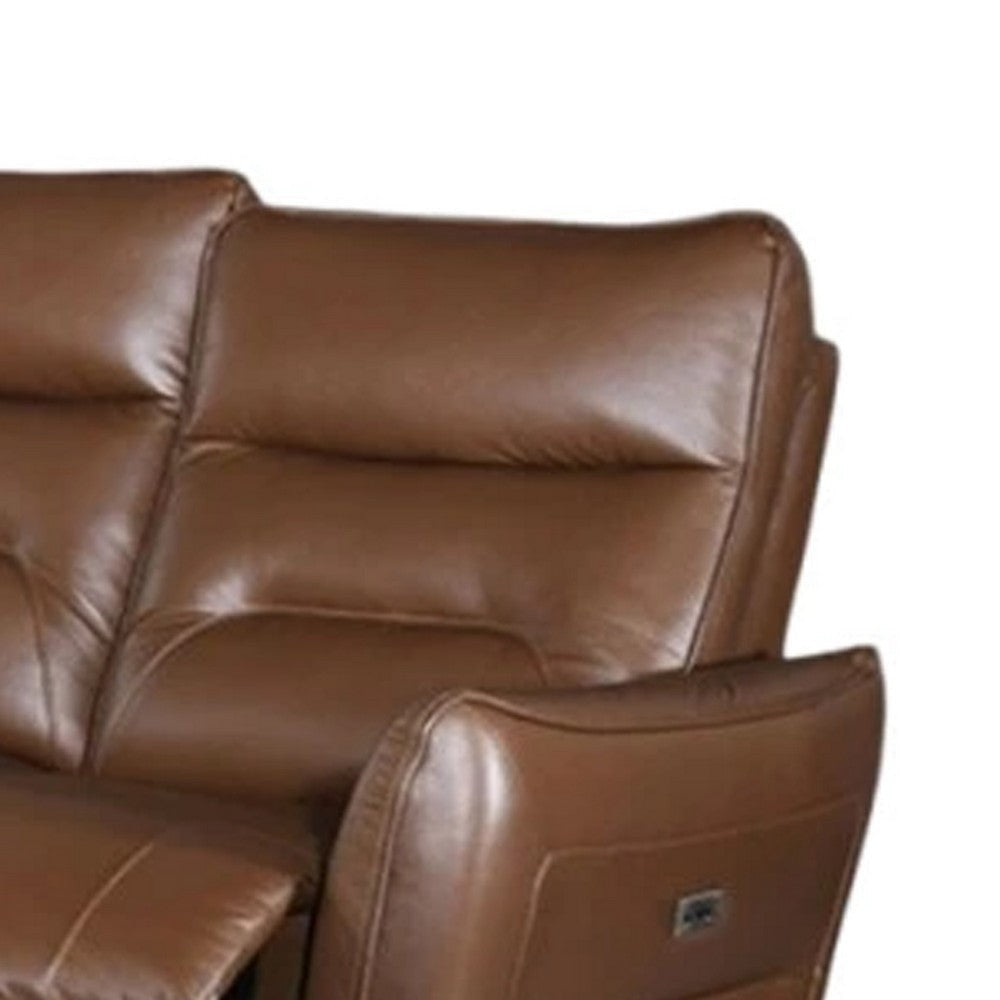 Teren Power Recliner Sofa | 86’’ | Brown Grain Leather BM340303