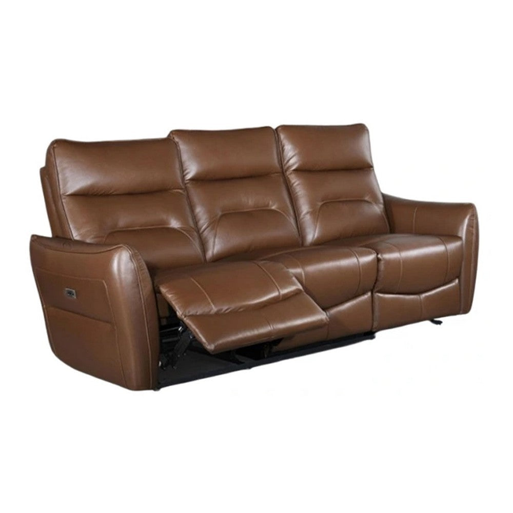 Teren Power Recliner Sofa | 86" | Brown Grain Leather