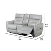 Teren Power Recliner Loveseat | 63’’ | Gray Grain Leather | Cuphoders BM340304