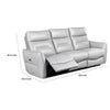 Teren Power Recliner Sofa | 86’’ | Contemporary Gray Grain Leather BM340305
