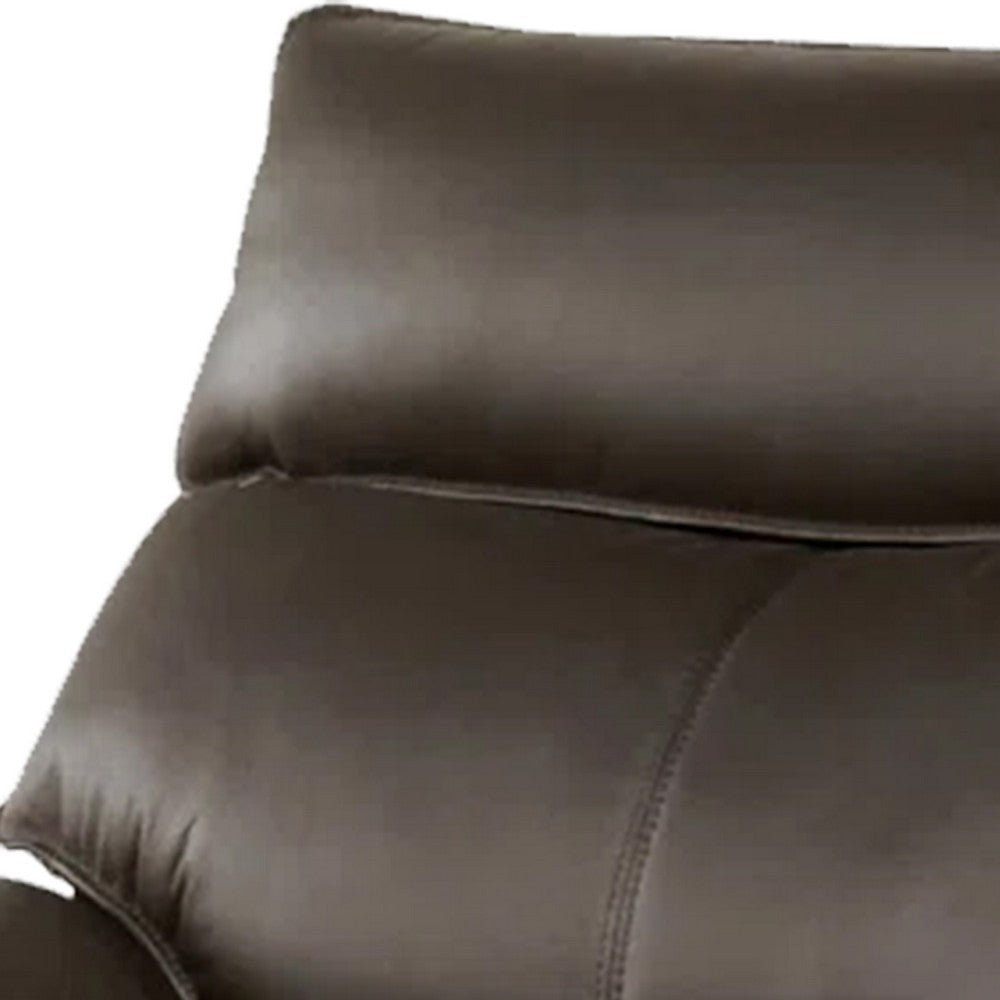 Ozy Manual Recliner Loveseat | 64’’ | Contemporary Brown Grain Leather BM340306