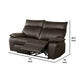 Ozy Manual Recliner Loveseat | 64’’ | Contemporary Brown Grain Leather BM340306