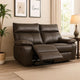 Ozy Manual Recliner Loveseat | 64" | Contemporary Brown Grain Leather