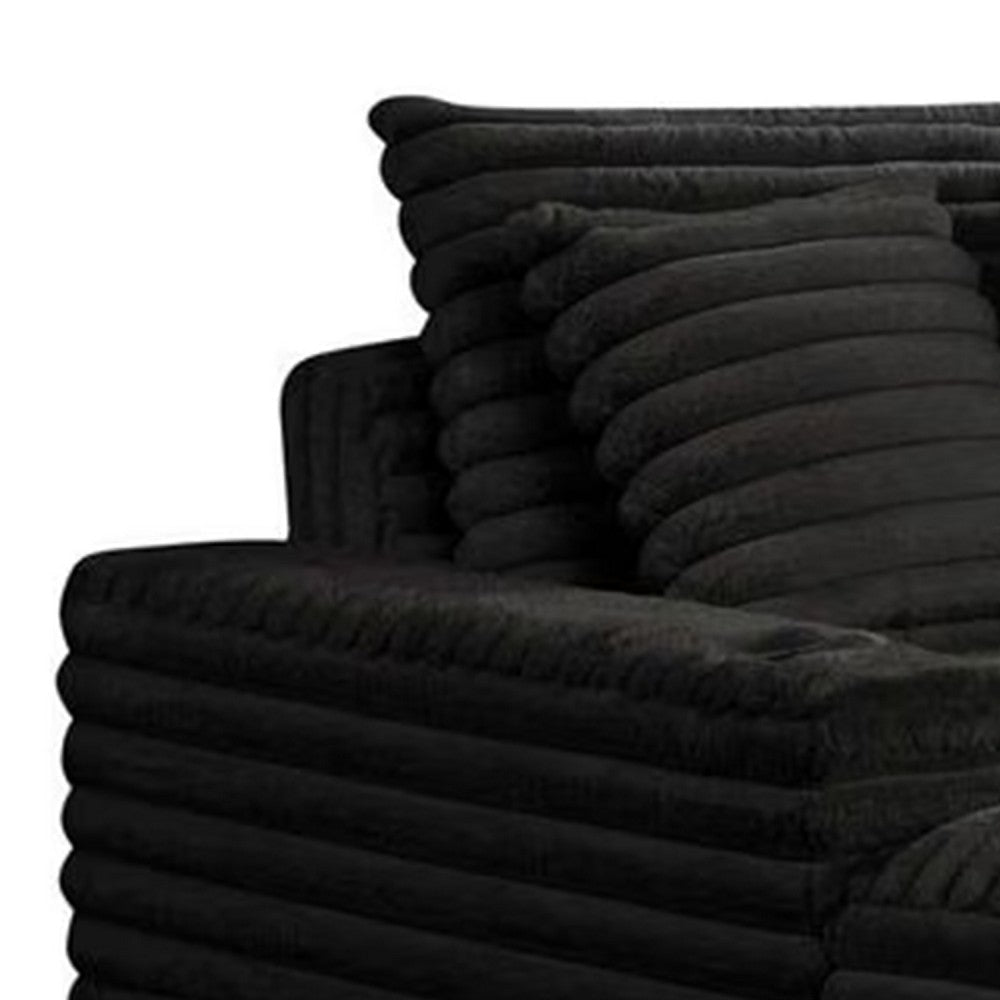 Voyo Oversize Chaise | Black Chenille | Track Arms w Cup Holders & USB | 64’’ BM340307