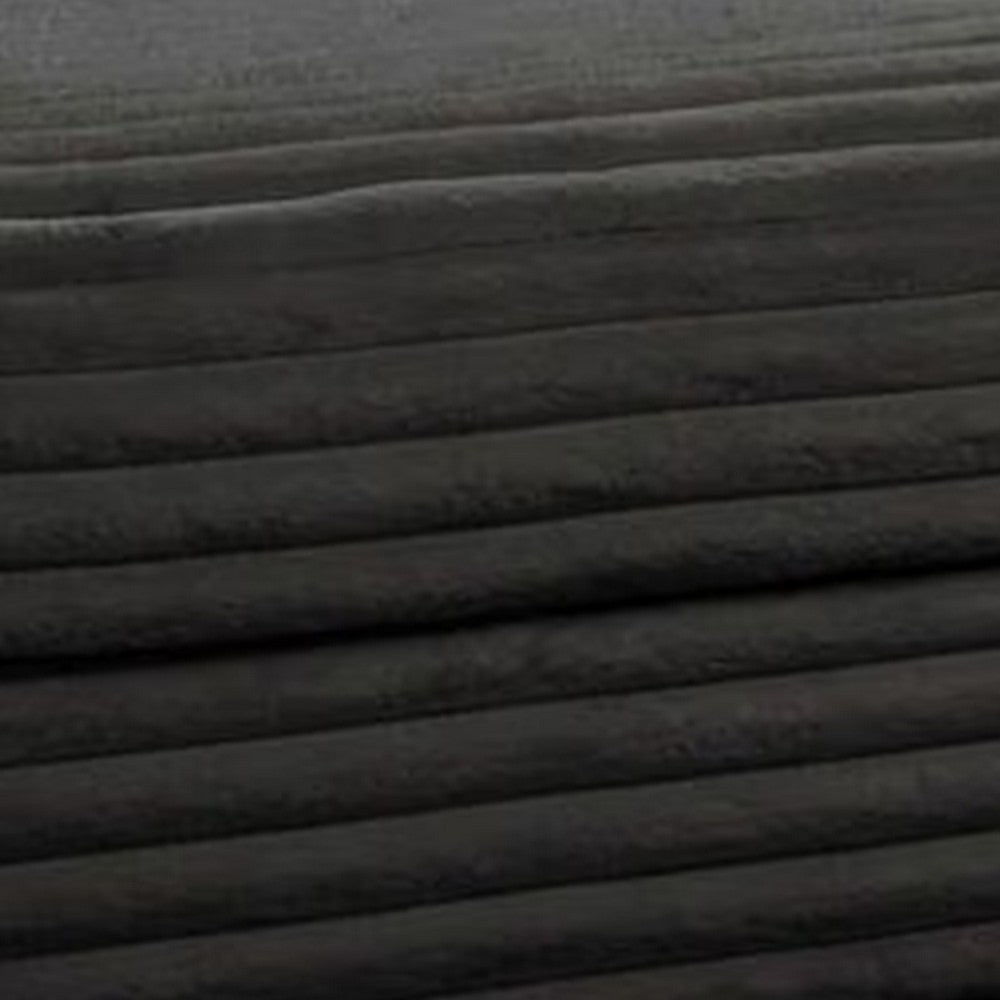 Voyo Oversize Chaise | Black Chenille | Track Arms w Cup Holders & USB | 64’’ BM340307