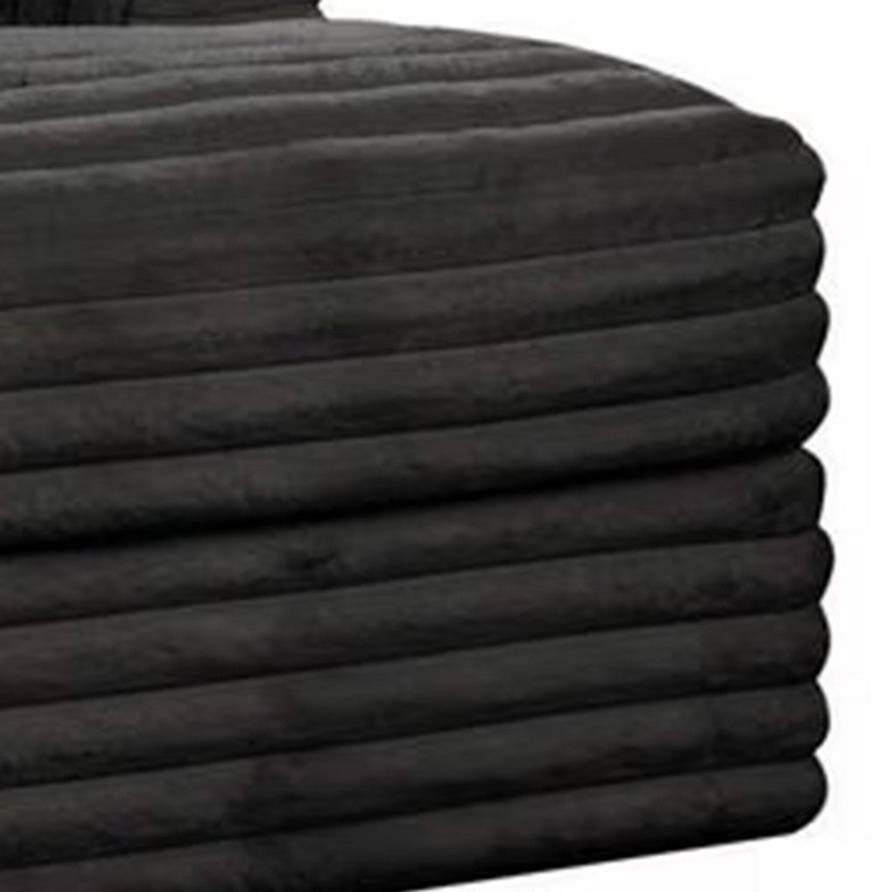 Voyo Oversize Chaise | Black Chenille | Track Arms w Cup Holders & USB | 64’’ BM340307