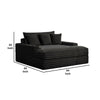 Voyo Oversize Chaise | Black Chenille | Track Arms w Cup Holders & USB | 64’’ BM340307