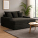 Voyo Oversize Chaise | Black Chenille | Track Arms w Cup Holders & USB | 64"
