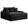 Voyo Oversize Chaise | Black Chenille | Track Arms w Cup Holders & USB | 64"