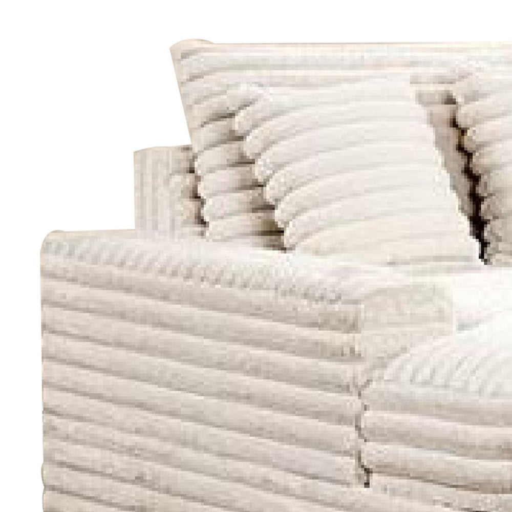 Voyo Oversize Chaise | White Chenille | Track Arms w Cup Holders & USB | 64’’ BM340308