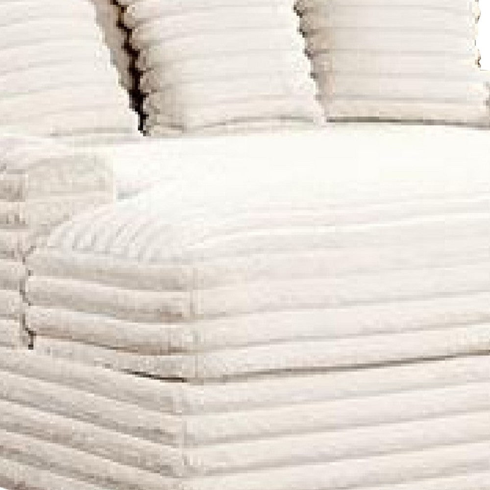 Voyo Oversize Chaise | White Chenille | Track Arms w Cup Holders & USB | 64’’ BM340308