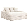Voyo Oversize Chaise | White Chenille | Track Arms w Cup Holders & USB | 64"