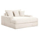 Voyo Oversize Chaise | White Chenille | Track Arms w Cup Holders & USB | 64"