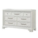 Miamy Wide Dresser | 7 Drawers w Jewelry Tray | Creamy White Pine Wood