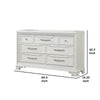 Miamy Wide Dresser | 7 Drawers w Jewelry Tray | Creamy White Pine Wood BM340309