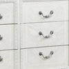 Naddy Wide Dresser | White Pine Wood | 9 Drawers w Metal Handles BM340310