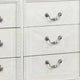 Naddy Wide Dresser | White Pine Wood | 9 Drawers w Metal Handles BM340310