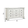 Naddy Wide Dresser | White Pine Wood | 9 Drawers w Metal Handles BM340310