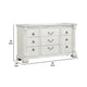 Naddy Wide Dresser | White Pine Wood | 9 Drawers w Metal Handles BM340310
