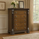 Naddy Tall Dresser Chest | Ornate Carving | Brown Pine Wood BM340311