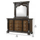 Naddy Wide Dresser | Ornate Carving | Brown Pine Wood BM340312